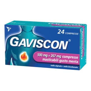 GAVISCON 24 cpr mast 500 mg + 267 mg menta