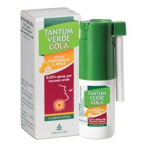 TANTUM VERDE GOLA spray mucosa orale 15 ml 0,25% gusto camomilla e miele