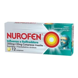 NUROFEN INFLUENZA E RAFFREDDORE 12 cpr riv 200 mg + 30 mg
