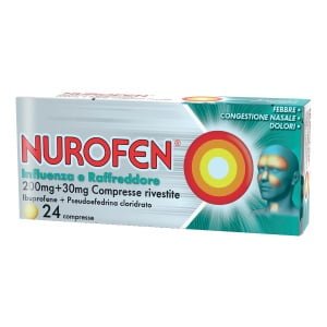 NUROFEN INFLUENZA E RAFFREDDORE 24 cpr riv 200 mg + 30 mg