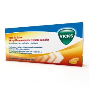 VICKS FLU ACTION 12 cpr riv 200 mg + 30 mg