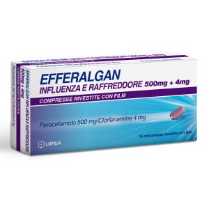 EFFERALGAN INFLUENZA E RAFFREDDORE 16 cpr riv 500 mg + 4 mg