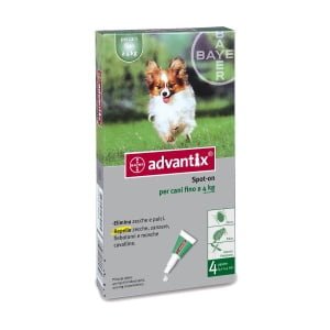 ADVANTIX SPOT ON soluz 4 pipette 0,4 ml 40 mg + 200 mg canifino a 4 Kg