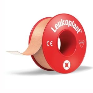 CEROTTO CHIRURGICO PER FISSAGGIO MEDICAZIONI IN ROCCHETTO LEUKOPLAST SUPPORTO VISCOSA COLOR PELLE MASSA ADESIVA CAUCCIU'OSSIDO DI ZINCO 2,5X500CM