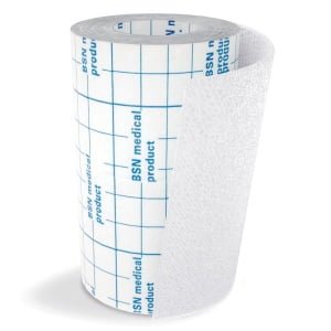 FASCIA AUTOADESIVA IPOALLERGENICA FISSAGGIO CATETERI FIXOMULL STRETCH. SUPPORTO IN POLIESTERE NON TESSUTO BIANCO, MASSAIN POLICARBONATO SENZA RESINE E GOMME NATURALI. 20X1000CM