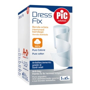 BENDA IN GARZA IDROFILA ORLATA PIC DRESSFIX 10X500CM FUSTELLA