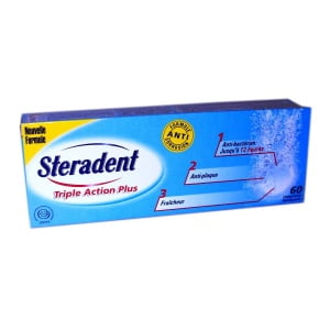 STERADENT TRIPLE ACTION PLUS 60 COMPRESSE PULENTI