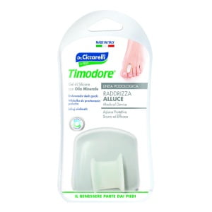 RADDRIZZA ALLUCE IN GEL DI SILICONE BIANCO SEMITRASPARENTE SREGAMENTO FRA IL PRIMO E IL SECONDO DITO IGIENEPIEDE 1 PEZZO