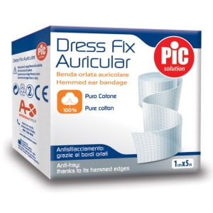 BENDA ORLATA GARZATA IN COTONE 100% AURICOLARE PIC CON TRAMA MOLTO FITTA MORBIDA E IDROFILA IN ASTUCCIO MISURA 500X2CMDRESSFIX