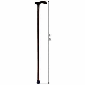 BASTONE IMPUGNATURA ANATOMICA UOMO LEGNO LUCIDO SCURO