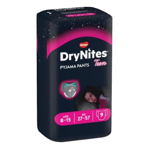 PANNOLINO HUGGIES DRYNITES 8/15 ANNI GIRL L 27/57KG 9 PEZZI
