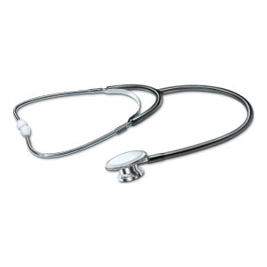 STETOSCOPIO PIATTO DOTATO DI DIAFRAMMA PERAUSCULTAZIONE DURANTE LA MISURAZIONE DELLA PRESSIONE ARTERIOSA DOPPIA CAMPANAARCHETTO IN METALLO CROMATO 21405