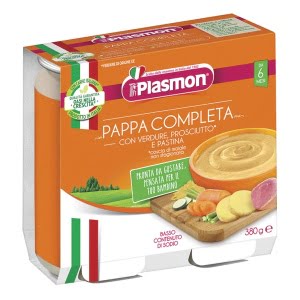 PLASMON OMOGENEIZZATO PAPPE PROSCIUTTO VERDURA PASTINA 190 GX 2 PEZZI