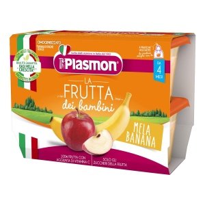 PLASMON SAPORI DI NATURA OMOGENEIZZATO MELA E BANANA 100 G X4 PEZZI