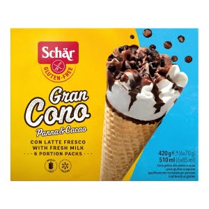 SCHAR SURGELATI GRAN CONO PANNA&CACAO CON LATTE FRESCO 6 PEZZI DA 70 G