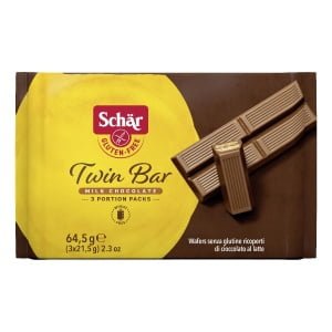 SCHAR TWIN BAR WAFERS RICOPERTI DI CIOCCOLATO AL LATTE 3 PEZZI DA 21,5 G