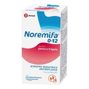 SCIROPPO PEDIATRICO ANTIREFLUSSO NOREMIFA 0-12 FLACONE 200 ML GUSTO PANNA E FRAGOLA