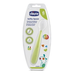CHICCO CUCCHIAIO MORBIDO SILICONE 6M+ VERDE UP