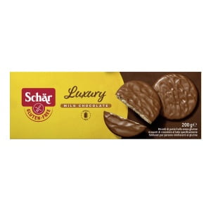 SCHAR LUXURY BISCOTTI DI PASTA FROLLA RICOPERTI DI CIOCCOLATO AL LATTE 200 G