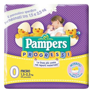 PAMPERS PROGRESSI MICRO PANNOLINI PER BAMBINI 24 PEZZI