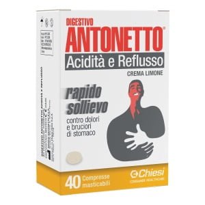DIGESTIVO ANTONETTO ACIDITA' E REFLUSSO CREMA AL LIMONE 40 COMPRESSE MASTICABILI