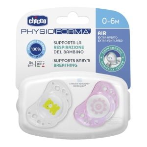 CHICCO SUCCHICCO AIR GIRL SILICONE 0-6 MESI 2 PEZZI