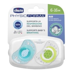 CHICCO SUCCHIETTO AIR BOY IN SILICONE 6-16 MESI 2 PEZZI