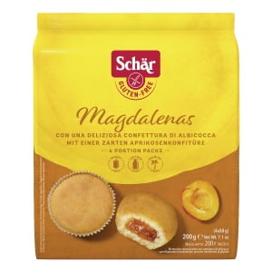 FLAVIS MAGDALENAS MERENDINE APROTEICHE CON CONFETTURA DI ALBICOCCA 4 MONOPORZIONI DA 50 G