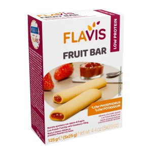 FLAVIS FRUIT BAR BARRETTA APROTEICA CON RIPIENO DI FRAGOLA 5PEZZI DA 25 G