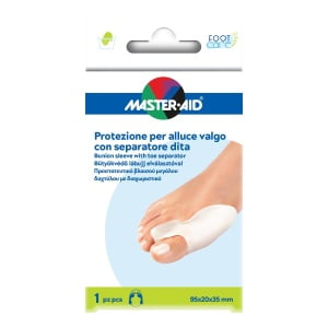 PROTEZIONE MASTER-AID FOOTCARE PER ALLUCE VALGO CON SEPARATORE DITA INTEGRATO 1 PEZZO D9