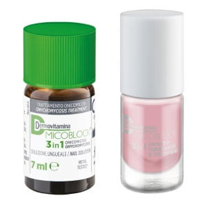 DERMOVITAMINA MICOBLOCK 3 IN 1 TRATTA E COLORA SOLUZIONE UNGUEALE 7 ML + SMALTO IDRATANTE TRASPIRANTE 5 ML