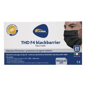 MASCHERINA CHIRURGICA THD MASK F4 BLACKBARRIER MULTI REGULAR20 PEZZI