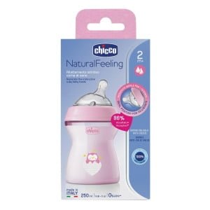 CHICCO BIBERON NAT FEEL PP 2M+ 250 ML BIMBA
