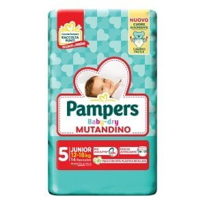 PAMPERS BABY DRY PANNOLINO MUTANDINA JUNIOR SMALL PACK 14 PEZZI