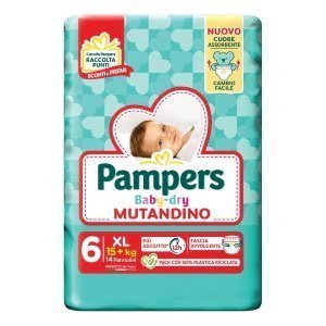 PAMPERS BABY DRY PANNOLINO MUTANDINA XL SMALL PACK 14 PEZZI