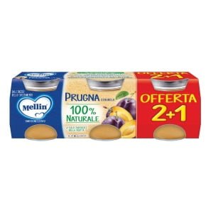 MELLIN OMOGENEIZZATO PRUGNA 3 PEZZI DA 100 G