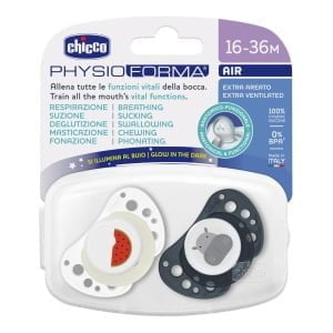 CHICCO SUCCHIETTI AIR BLU LUMI SILICONE 16-36 MESI 2 PEZZI