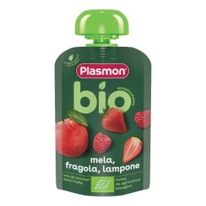 PLASMON MELA FRAGOLA LAMPONE BIO POUCHES 100 G
