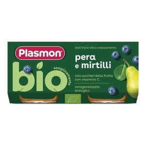 PLASMON OMOGENEIZZATO BIO PERA MIRTILLI 2 VASETTI X 80 G