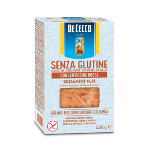 DE CECCO Sedanini n.61 con Lenticchie Rosse 250g
