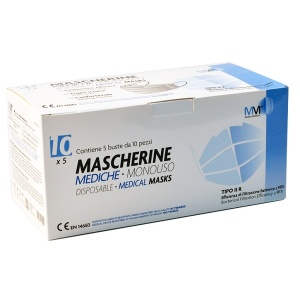 MASCHERINA CHIRURGICA MUNUS MEDICAL TIPO IIR 10 PEZZI BIANCA