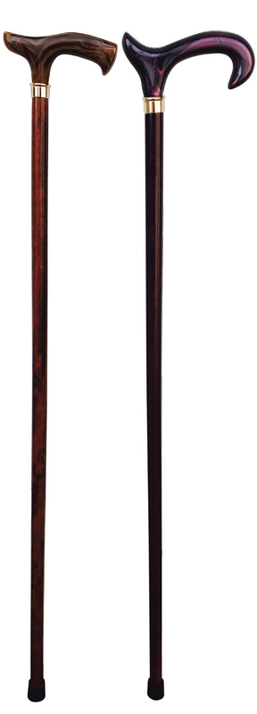 FARMACARE Bastone Legno Uomo Manico T Marmorizz.